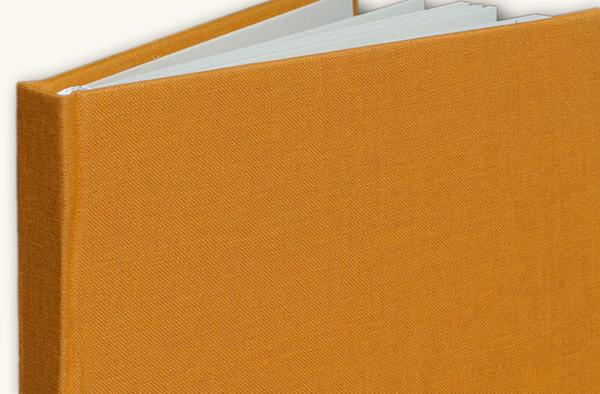 Notizbuch Leinenbezug orange